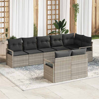 vidaXL Conjunto de Sofás 8 pcs Preto vime PE