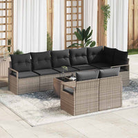 vidaXL Conjunto de Sofás 8 pcs Preto vime PE