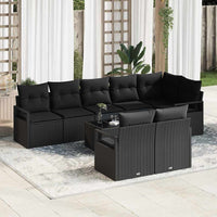 vidaXL Conjunto de Sofás 8 pcs Preto vime PE