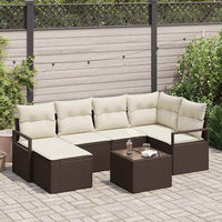 vidaXL Conjunto de Sofás com almofada 6 pcs Preto vime PE