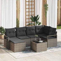 vidaXL Conjunto de Sofás com almofada 6 pcs Preto vime PE
