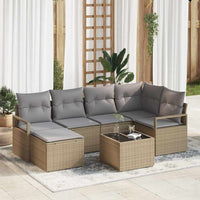vidaXL Conjunto de Sofás com almofada 6 pcs Preto vime PE