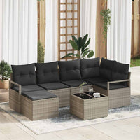 vidaXL Conjunto de Sofás com almofada 6 pcs Preto vime PE