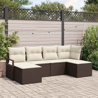 vidaXL Conjunto de Sofás 6 pcs Preto vime PE