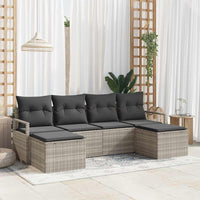 vidaXL Conjunto de Sofás 6 pcs Preto vime PE