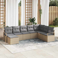 vidaXL Conjunto de Sofás com almofada 8 pcs Preto vime PE