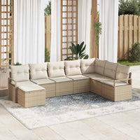 vidaXL Conjunto de Sofás com almofada 8 pcs Preto vime PE