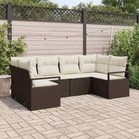 vidaXL Conjunto de Sofás com almofada 6 pcs Preto vime PE