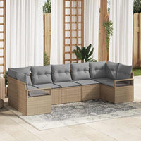 vidaXL Conjunto de Sofás com almofada 7 pcs Preto vime PE