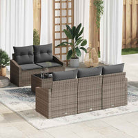 vidaXL Conjunto de Sofás com almofada 6 pcs Preto e Creme vime PE