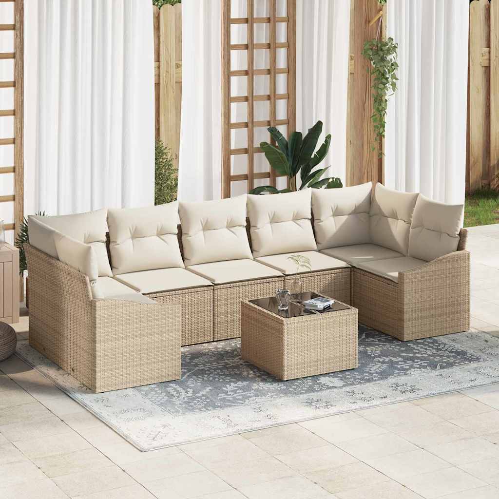vidaXL Conjunto de Sofás Preto e Creme 55 x 55 x 37 cm vime PE