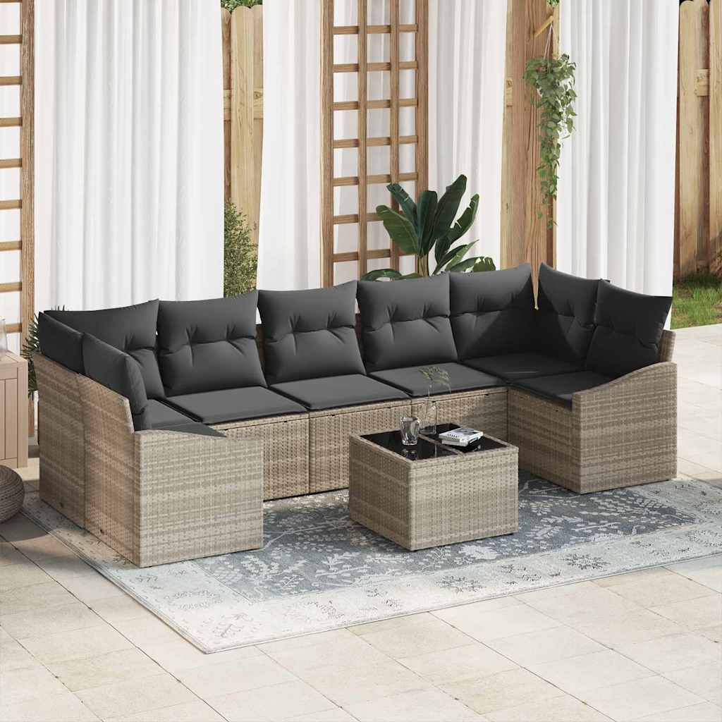vidaXL Conjunto de Sofás Preto e Creme 55 x 55 x 37 cm vime PE