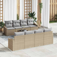 vidaXL Conjunto de Sofás com almofada 9 pcs Preto e Creme vime PE