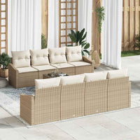 vidaXL Conjunto de Sofás com almofada 9 pcs Preto e Creme vime PE