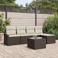 vidaXL Conjunto de Sofás com almofada 5 pcs Preto vime PE