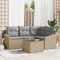 vidaXL Conjunto de Sofás com almofada 4 pcs Preto vime PE