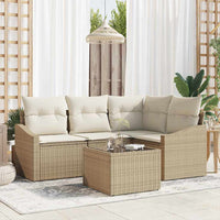 vidaXL Conjunto de Sofás com almofada 4 pcs Preto vime PE