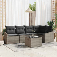 vidaXL Conjunto de Sofás com almofada 5 pcs Preto vime PE