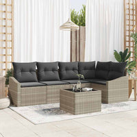 vidaXL Conjunto de Sofás com almofada 5 pcs Preto vime PE