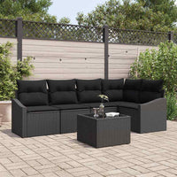 vidaXL Conjunto de Sofás com almofada 5 pcs Preto vime PE