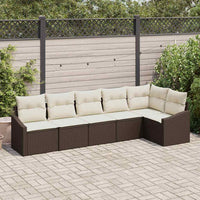 vidaXL Conjunto de Sofás com almofada 6 pcs Preto vime PE