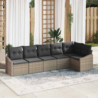 vidaXL Conjunto de Sofás com almofada 6 pcs Preto vime PE