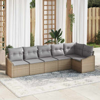 vidaXL Conjunto de Sofás com almofada 6 pcs Preto vime PE