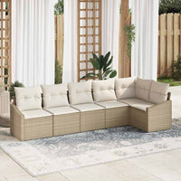 vidaXL Conjunto de Sofás com almofada 6 pcs Preto vime PE