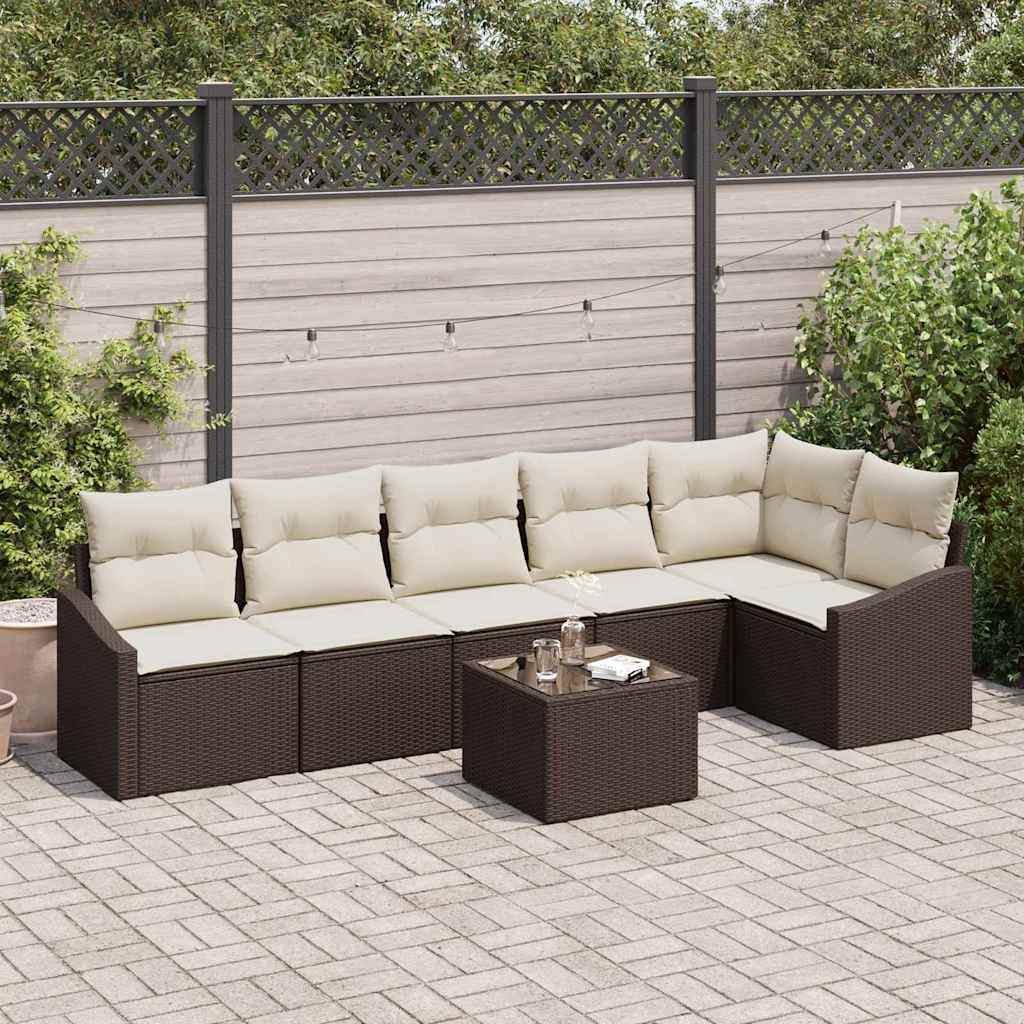 vidaXL Conjunto de Sofás com almofada 6 pcs Preto vime PE
