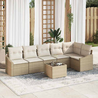 vidaXL Conjunto de Sofás com almofada 6 pcs Preto vime PE