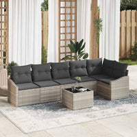 vidaXL Conjunto de Sofás com almofada 6 pcs Preto vime PE