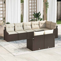 vidaXL Conjunto de Sofás com almofada 8 pcs Preto vime PE