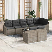 vidaXL Conjunto de Sofás com almofada 8 pcs Preto vime PE