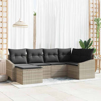 vidaXL Conjunto de Sofás com almofada 6 pcs Preto vime PE