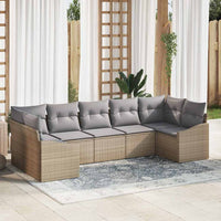 vidaXL Conjunto de Sofás com almofada 7 pcs Preto vime PE