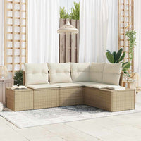 vidaXL Conjunto de Sofá de Jardim 4 pcs Preto vime PE
