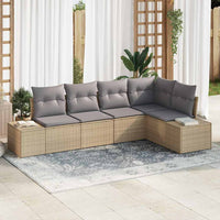 vidaXL Conjunto de Sofá de Jardim 5 pcs Preto vime PE