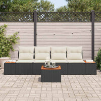 vidaXL Conjunto de Sofá de Jardim 5 pcs Preto Rattan Sintético