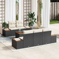 vidaXL Conjunto de Sofá de Jardim 6 pcs Preto Rattan Sintético