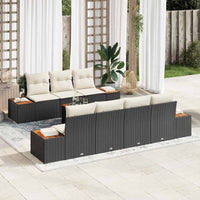 vidaXL Conjunto de Sofá de Jardim 8 pcs Preto Rattan Sintético