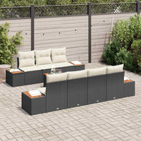 vidaXL Conjunto de Sofá de Jardim 8 pcs Preto Rattan Sintético