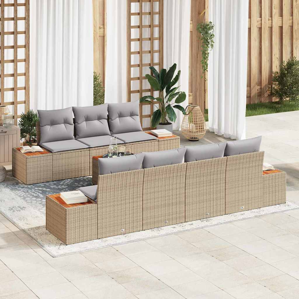 vidaXL Conjunto de Sofá de Jardim 8 pcs Preto Rattan Sintético