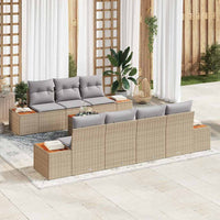 vidaXL Conjunto de Sofá de Jardim 8 pcs Preto Rattan Sintético