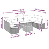 vidaXL Conjunto de Sofá de Jardim 8 pcs Preto Rattan Sintético