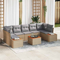 vidaXL Conjunto de Sofá de Jardim 8 pcs Preto Rattan Sintético