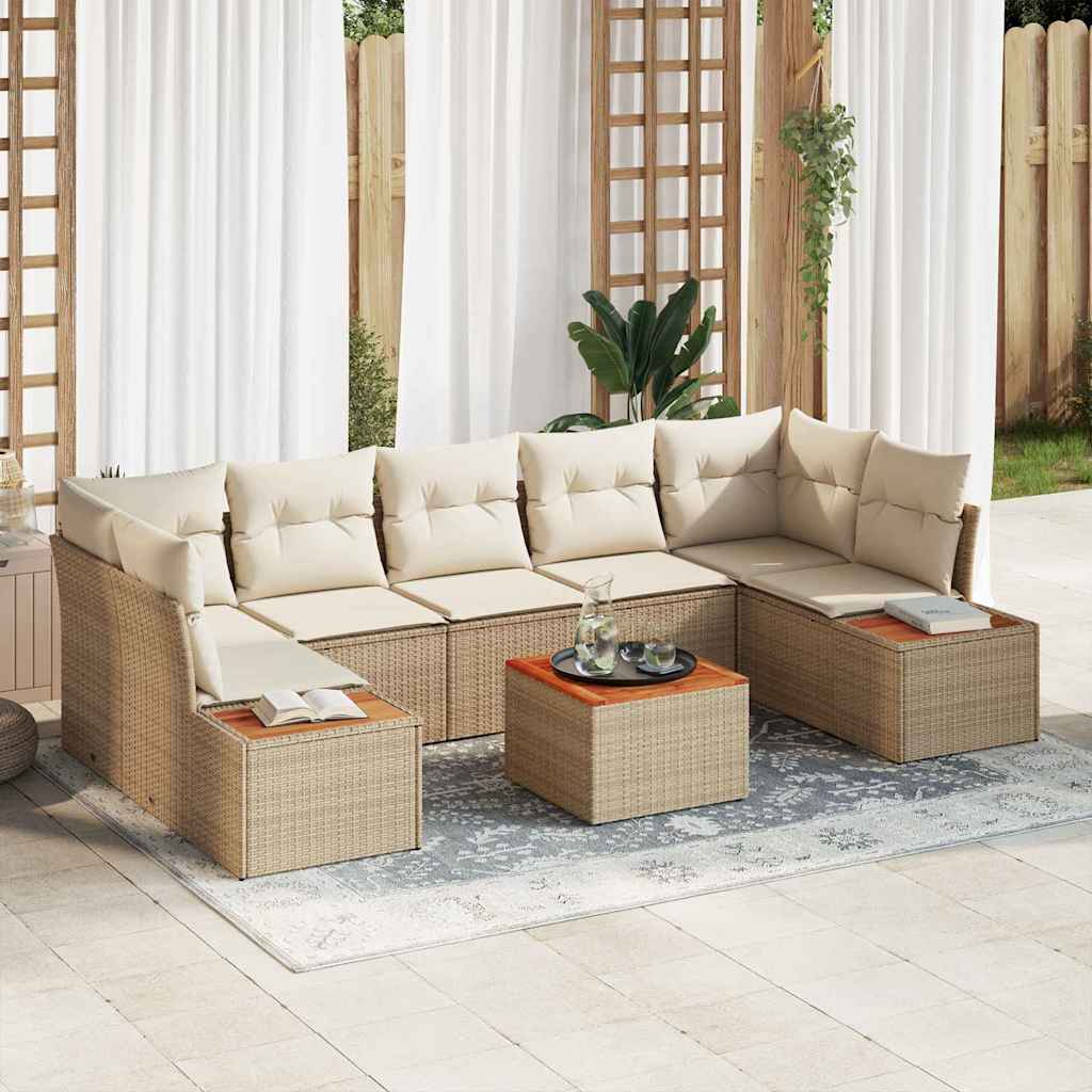 vidaXL Conjunto de Sofá de Jardim 8 pcs Preto Rattan Sintético