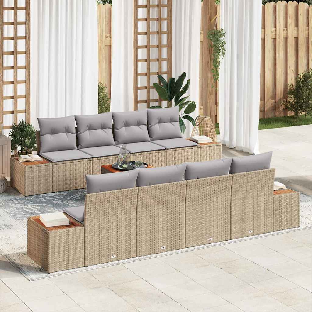 vidaXL Conjunto de Sofá de Jardim 9 pcs Preto Rattan Sintético