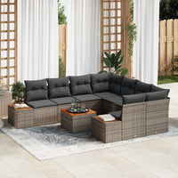 vidaXL Conjunto de Sofá de Jardim 9 pcs Preto Rattan Sintético