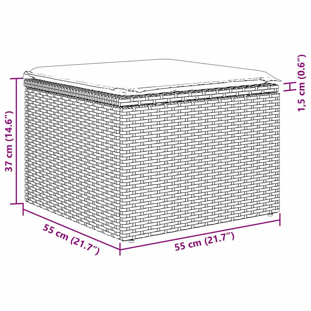 vidaXL Conjunto de Sofá de Jardim 5 pcs Preto Rattan Sintético