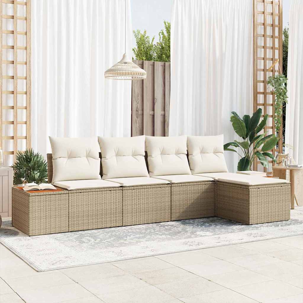 vidaXL Conjunto de Sofá de Jardim 5 pcs Preto Rattan Sintético